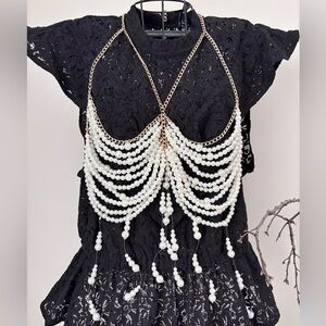 Pearl Beaded Chain Top